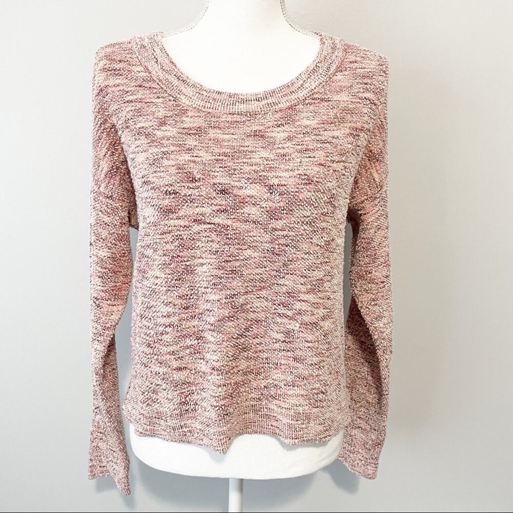 Aerie pink marled sweater crew neck long sleeve medium